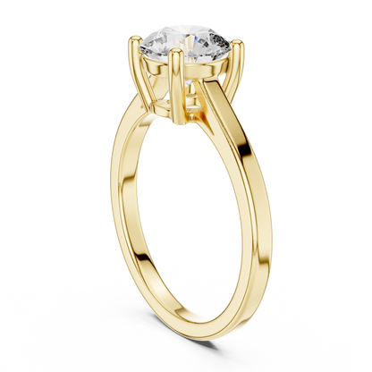 14k Rose Gold Round Cut Lab Grown Diamond Solitaire Ring