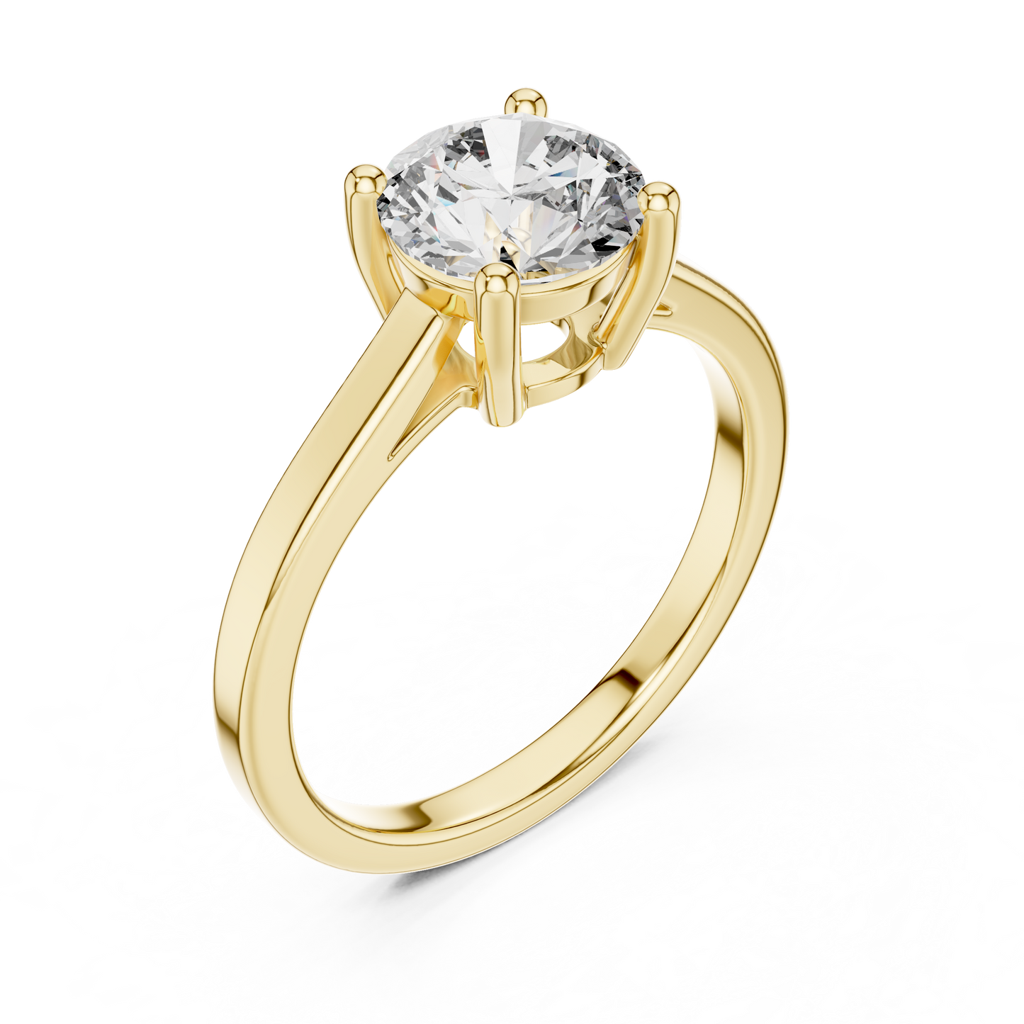 14k Rose Gold Round Cut Lab Grown Diamond Solitaire Ring