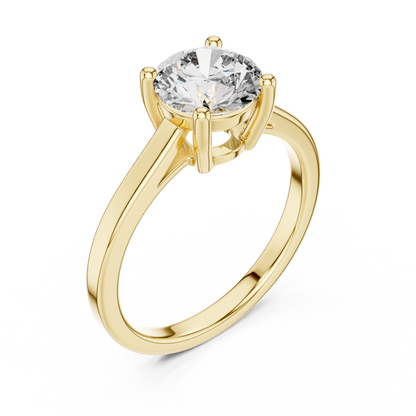 14k Rose Gold Round Cut Lab Grown Diamond Solitaire Ring