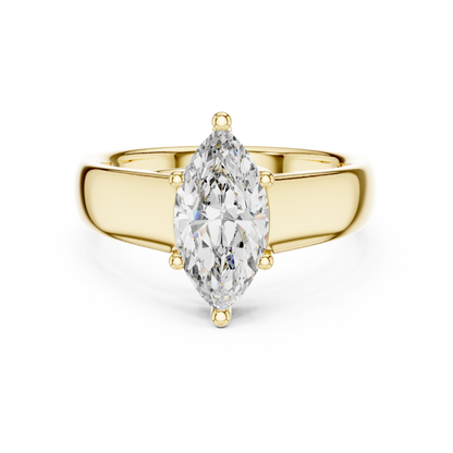 Marquise Lab Grown Diamond Wide Band Solitaire Engagement Ring