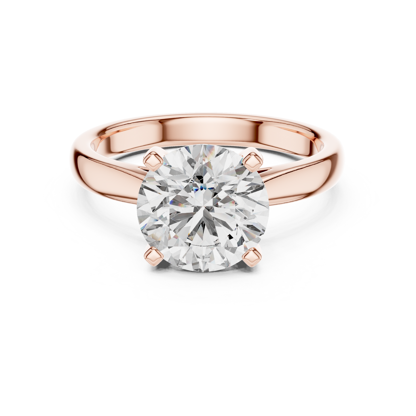Round Brilliant Lab Grown Diamond Yellow Gold Engagement Ring