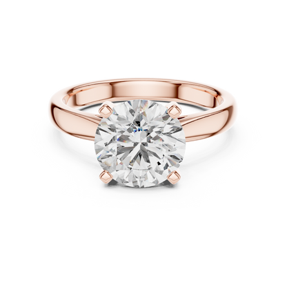 Round Brilliant Lab Grown Diamond Yellow Gold Engagement Ring