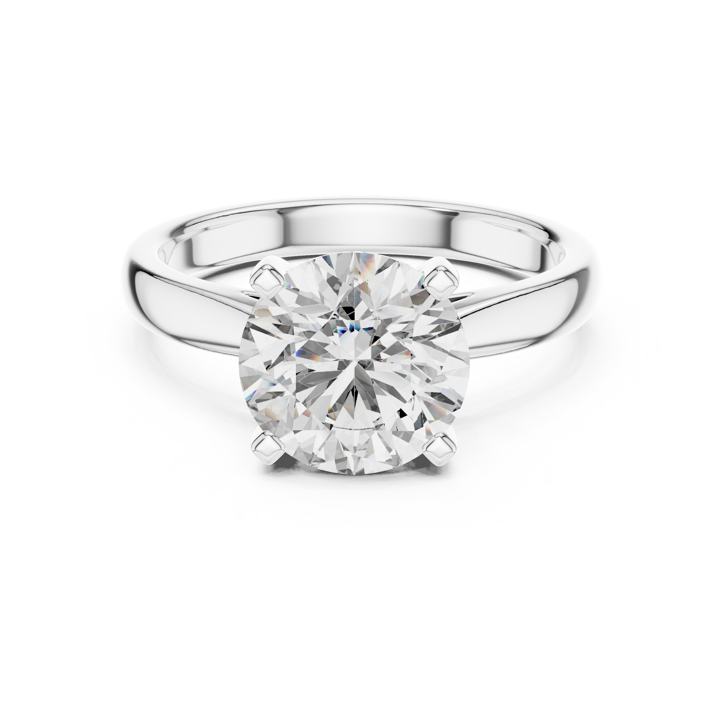 Round Brilliant Lab Grown Diamond Yellow Gold Engagement Ring