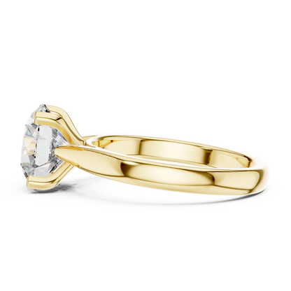 Round Brilliant Lab Grown Diamond Yellow Gold Engagement Ring
