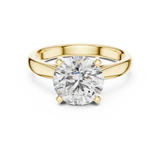 Round Brilliant Lab Grown Diamond Yellow Gold Engagement Ring