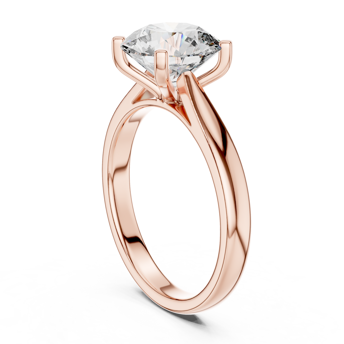 Round Brilliant Lab Grown Diamond Yellow Gold Engagement Ring