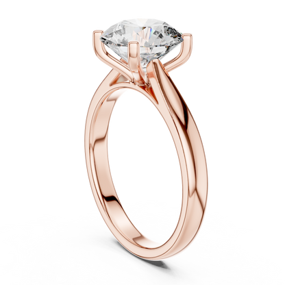 Round Brilliant Lab Grown Diamond Yellow Gold Engagement Ring