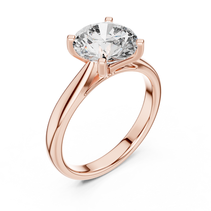 Round Brilliant Lab Grown Diamond Yellow Gold Engagement Ring