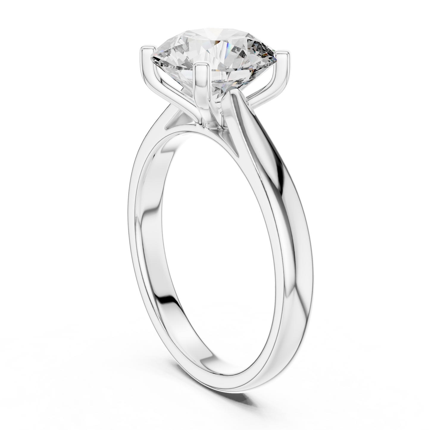 Round Brilliant Lab Grown Diamond Yellow Gold Engagement Ring