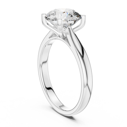 Round Brilliant Lab Grown Diamond Yellow Gold Engagement Ring