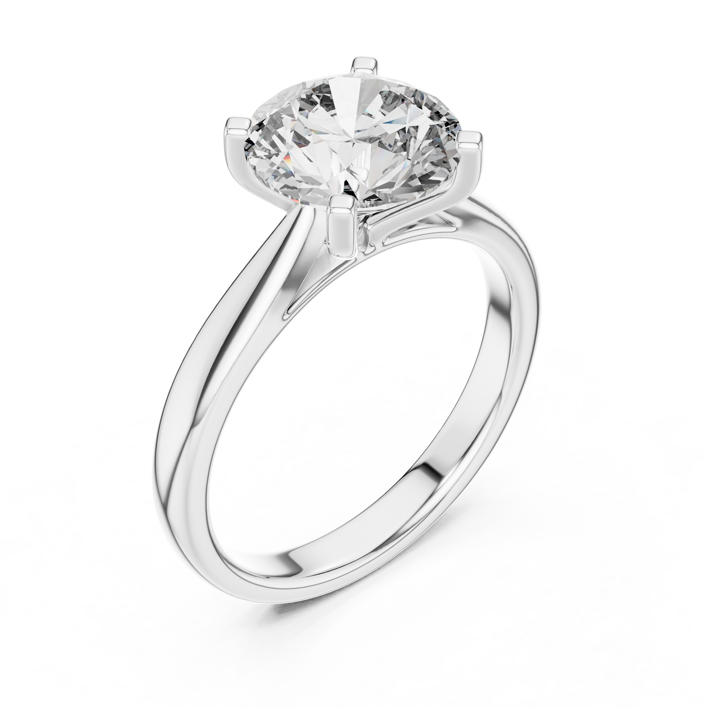 Round Brilliant Lab Grown Diamond Yellow Gold Engagement Ring