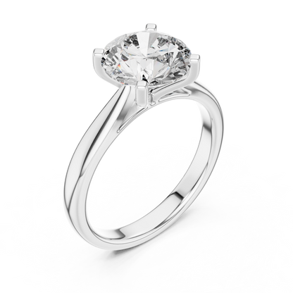 Round Brilliant Lab Grown Diamond Yellow Gold Engagement Ring