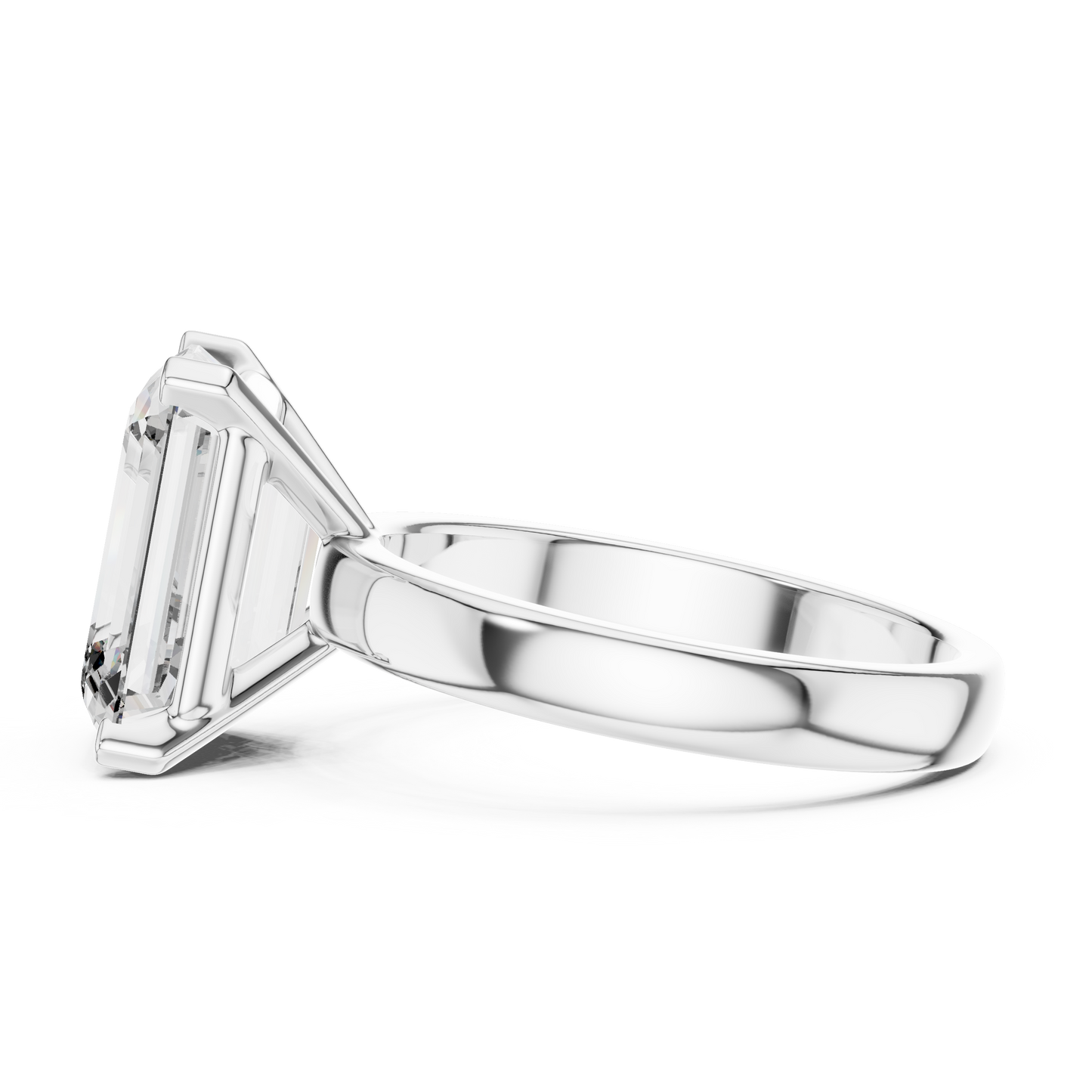 Emerald Cut Lab Grown Diamond Solitaire Engagement Ring