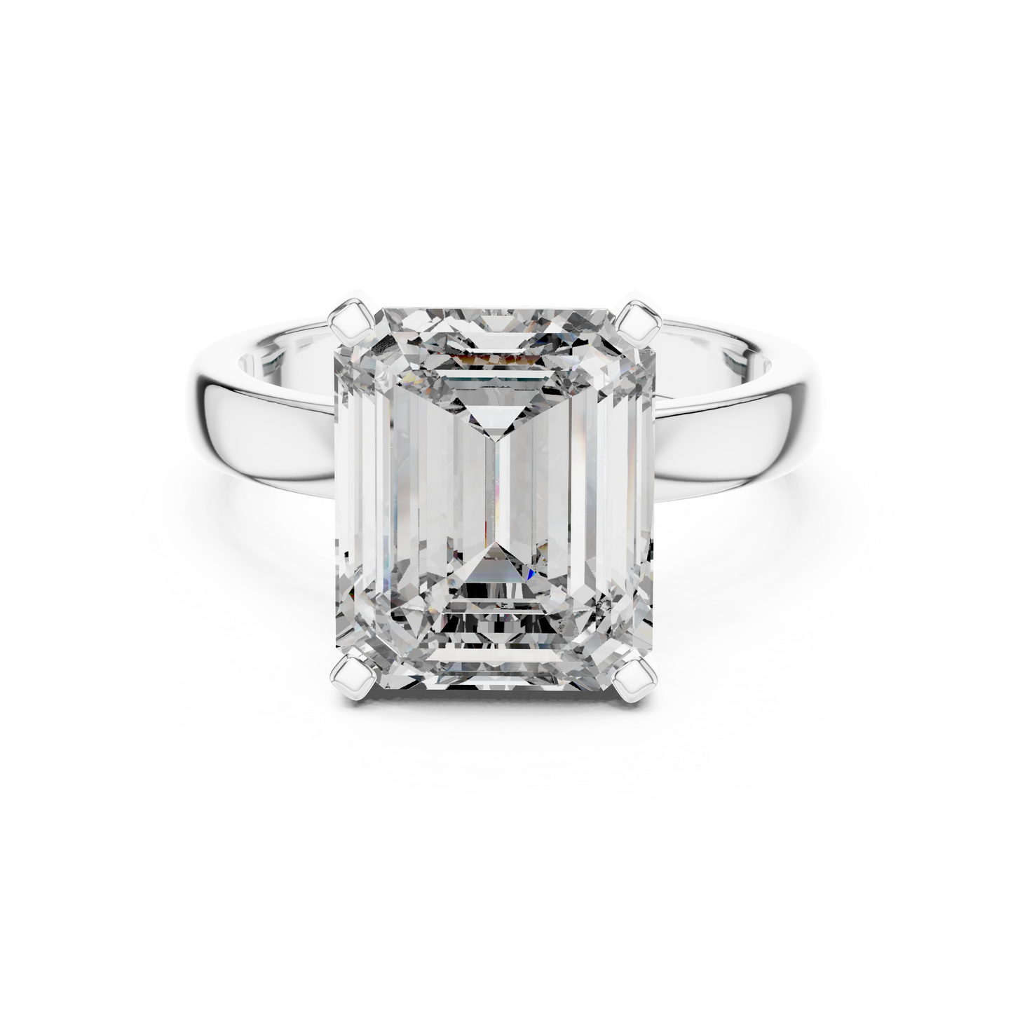 Emerald Cut Lab Grown Diamond Solitaire Engagement Ring