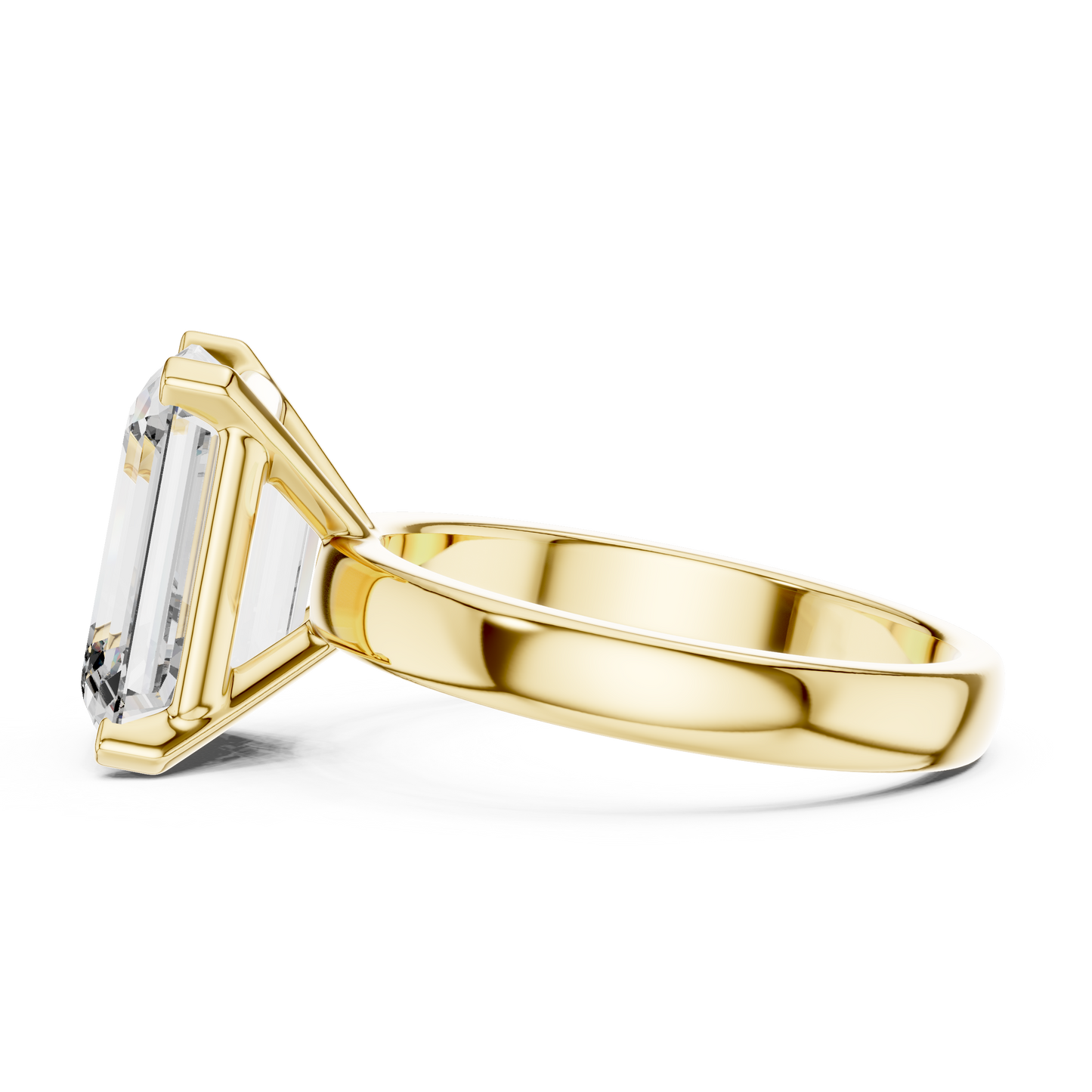 Emerald Cut Lab Grown Diamond Solitaire Engagement Ring
