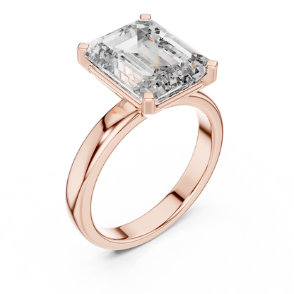 Emerald Cut Lab Grown Diamond Solitaire Engagement Ring
