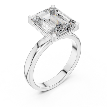 Emerald Cut Lab Grown Diamond Solitaire Engagement Ring