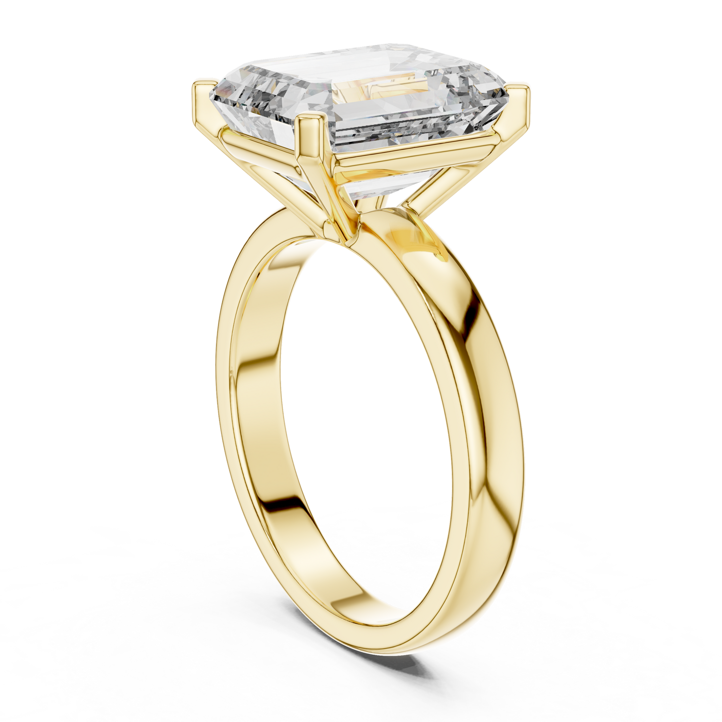 Emerald Cut Lab Grown Diamond Solitaire Engagement Ring