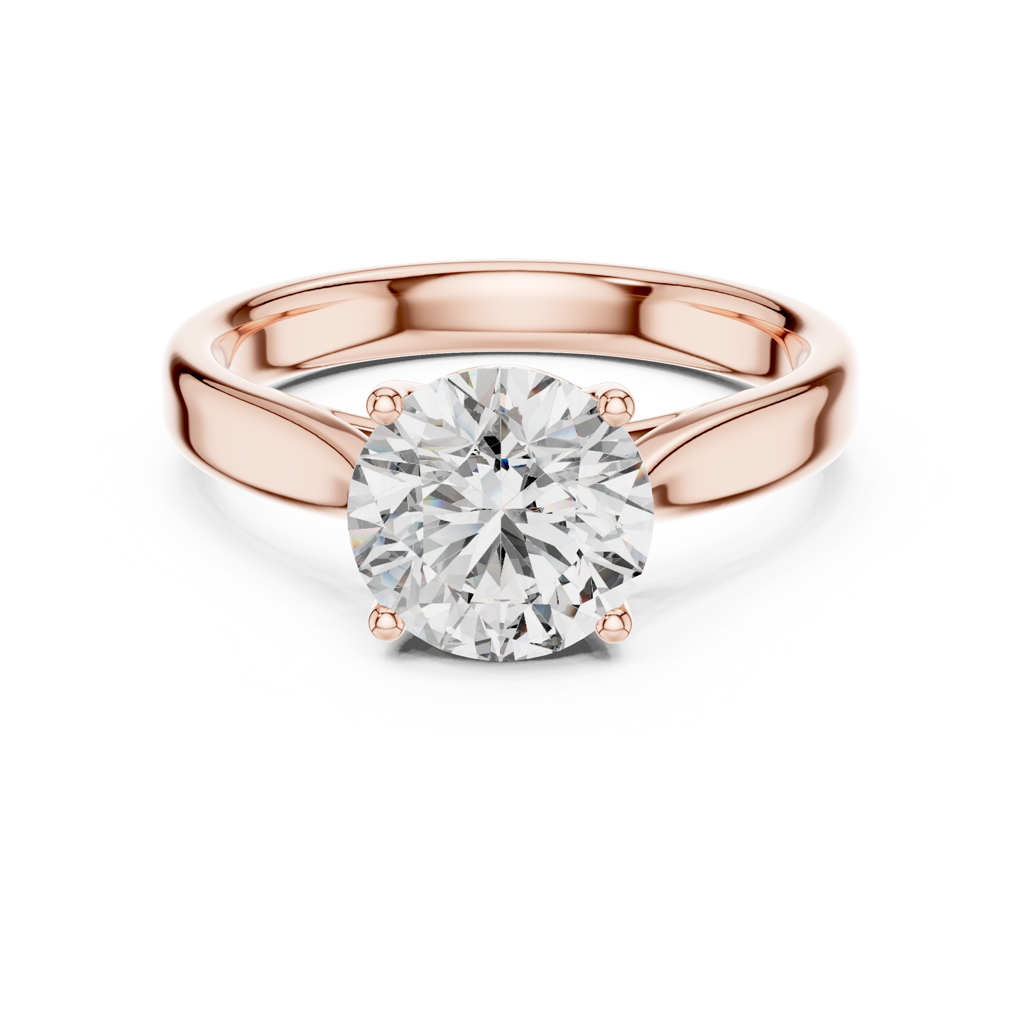 Round Lab Diamond Classic Solitaire Ring
