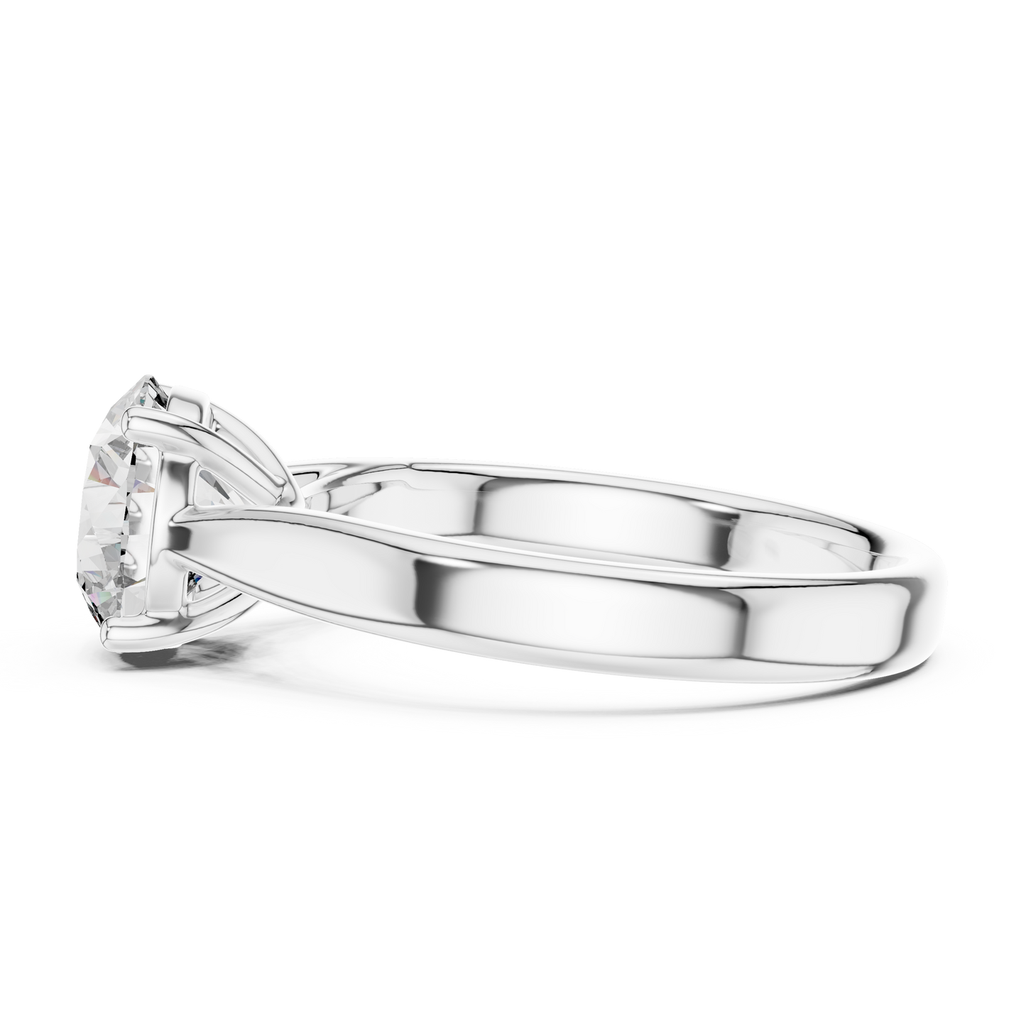 Round Lab Diamond Classic Solitaire Ring