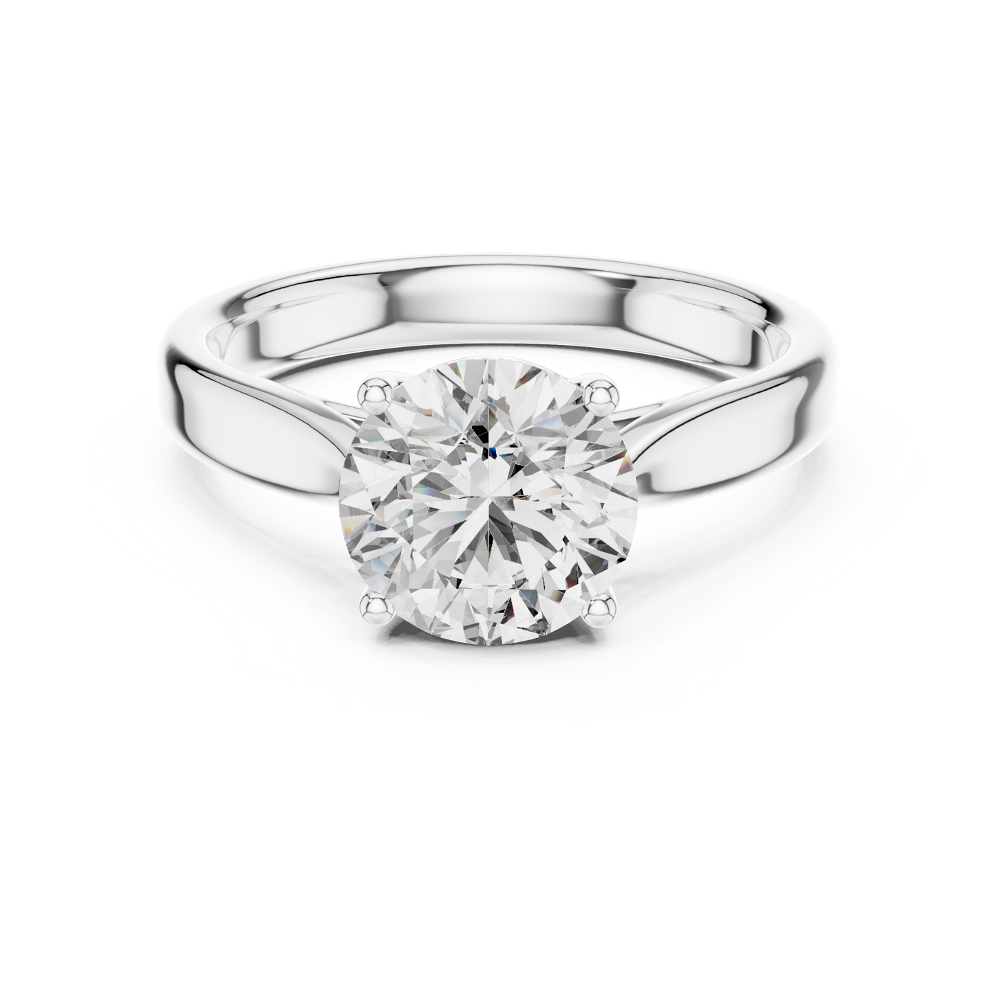 Round Lab Diamond Classic Solitaire Ring