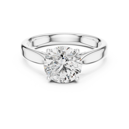 Round Lab Diamond Classic Solitaire Ring