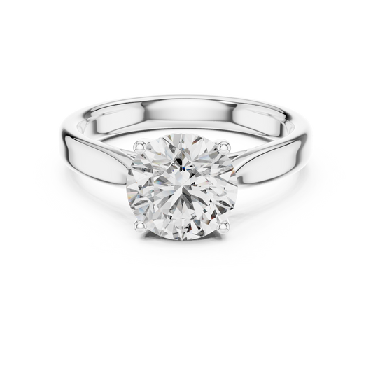 Round Lab Diamond Classic Solitaire Ring
