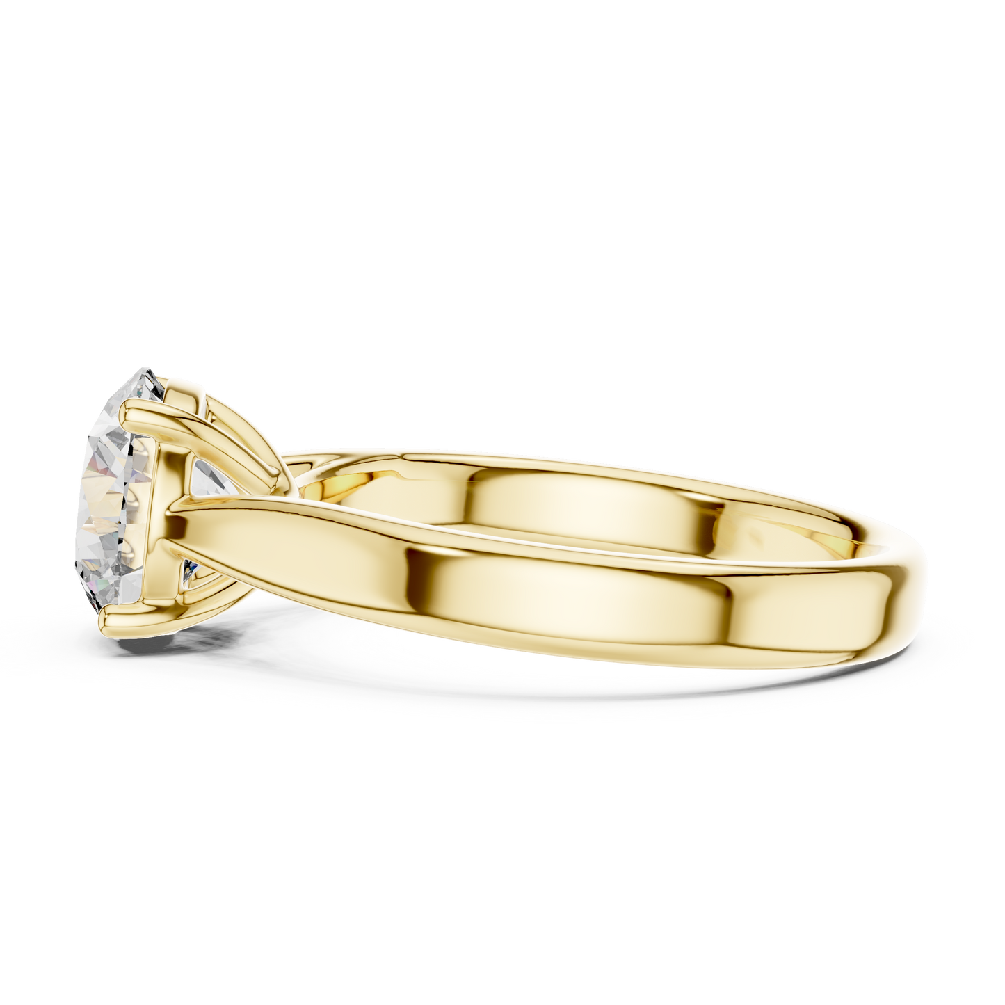Round Lab Diamond Classic Solitaire Ring