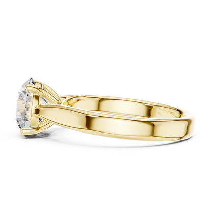 Round Lab Diamond Classic Solitaire Ring