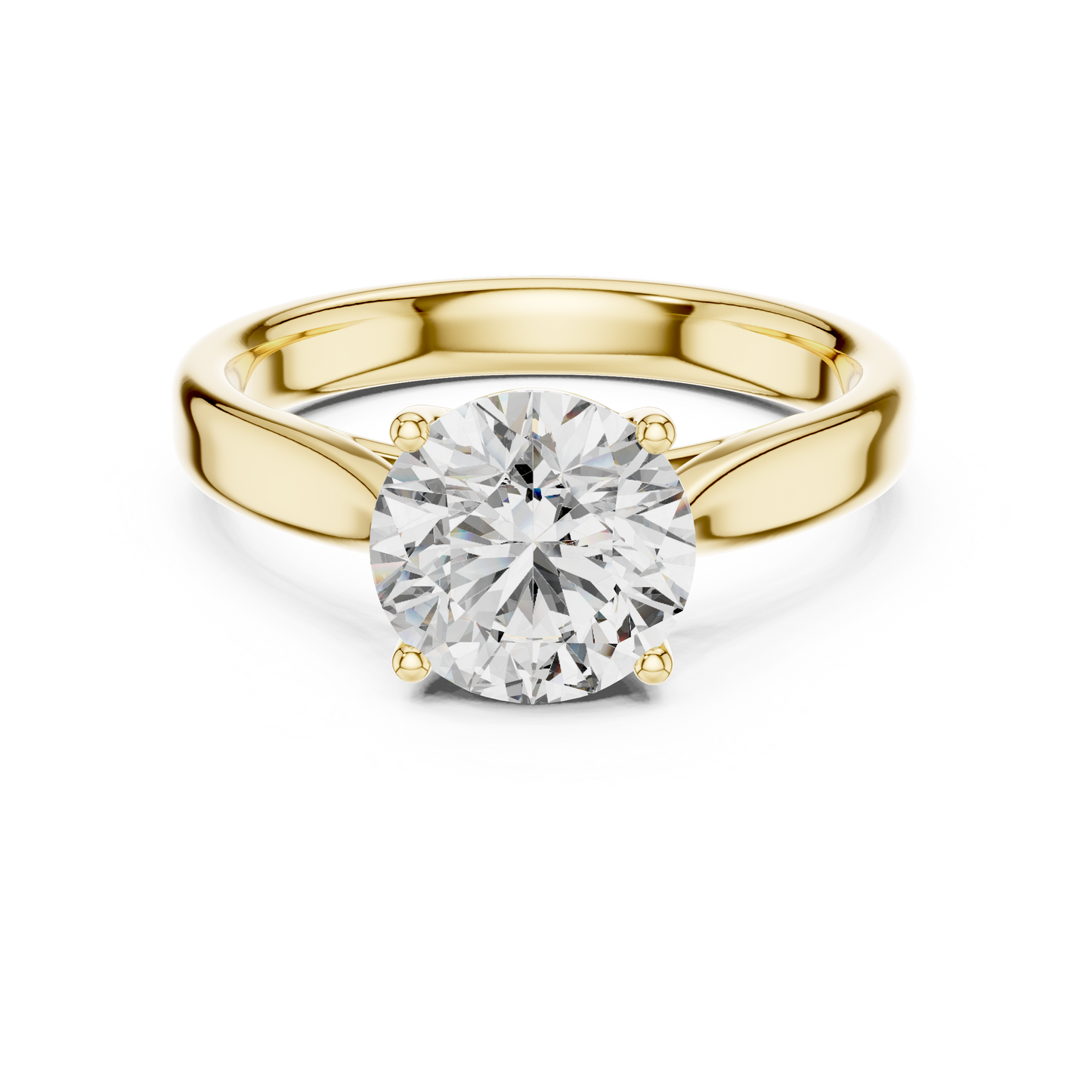 Round Lab Diamond Classic Solitaire Ring