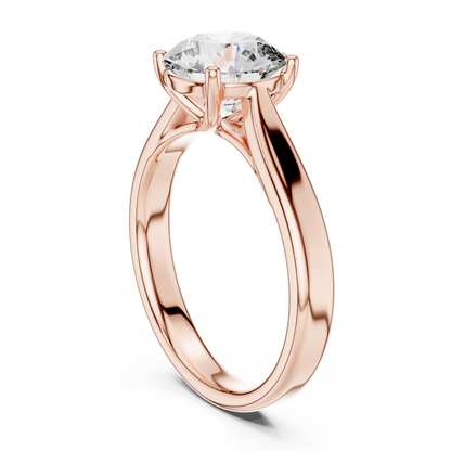 Round Lab Diamond Classic Solitaire Ring