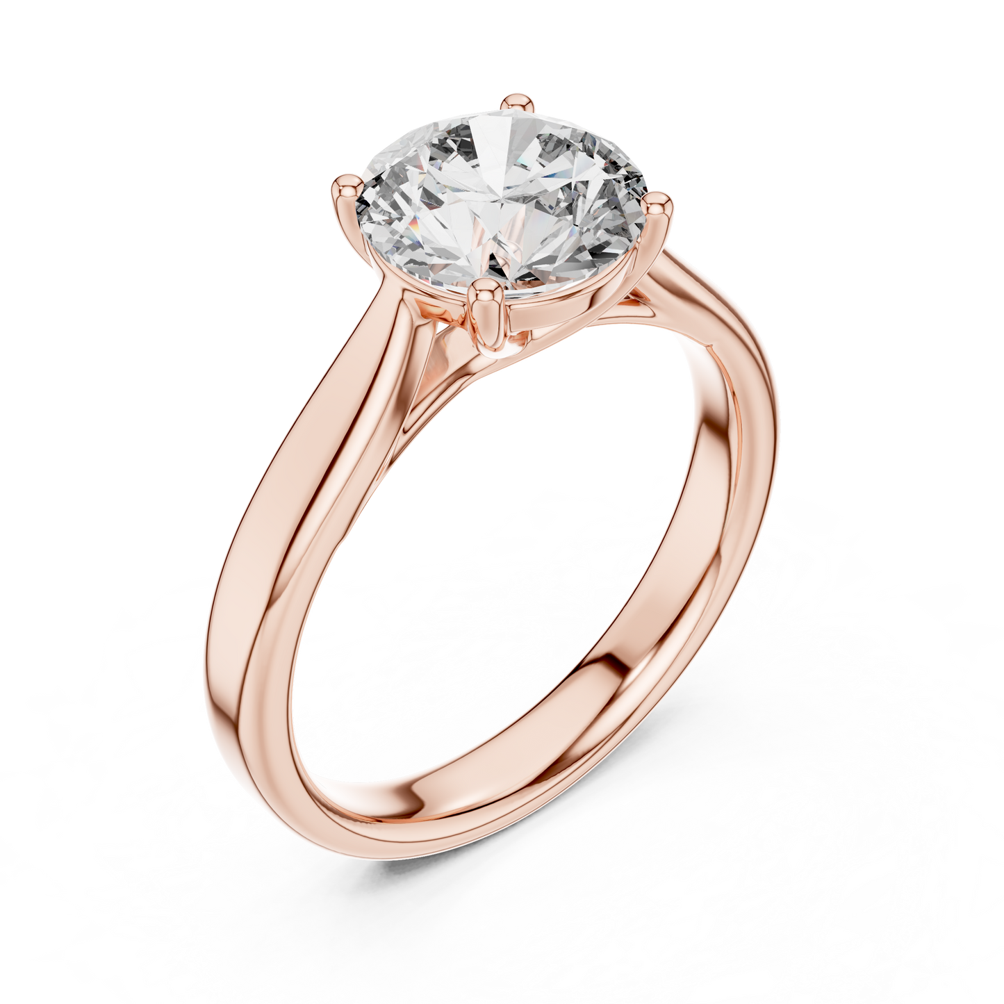 Round Lab Diamond Classic Solitaire Ring