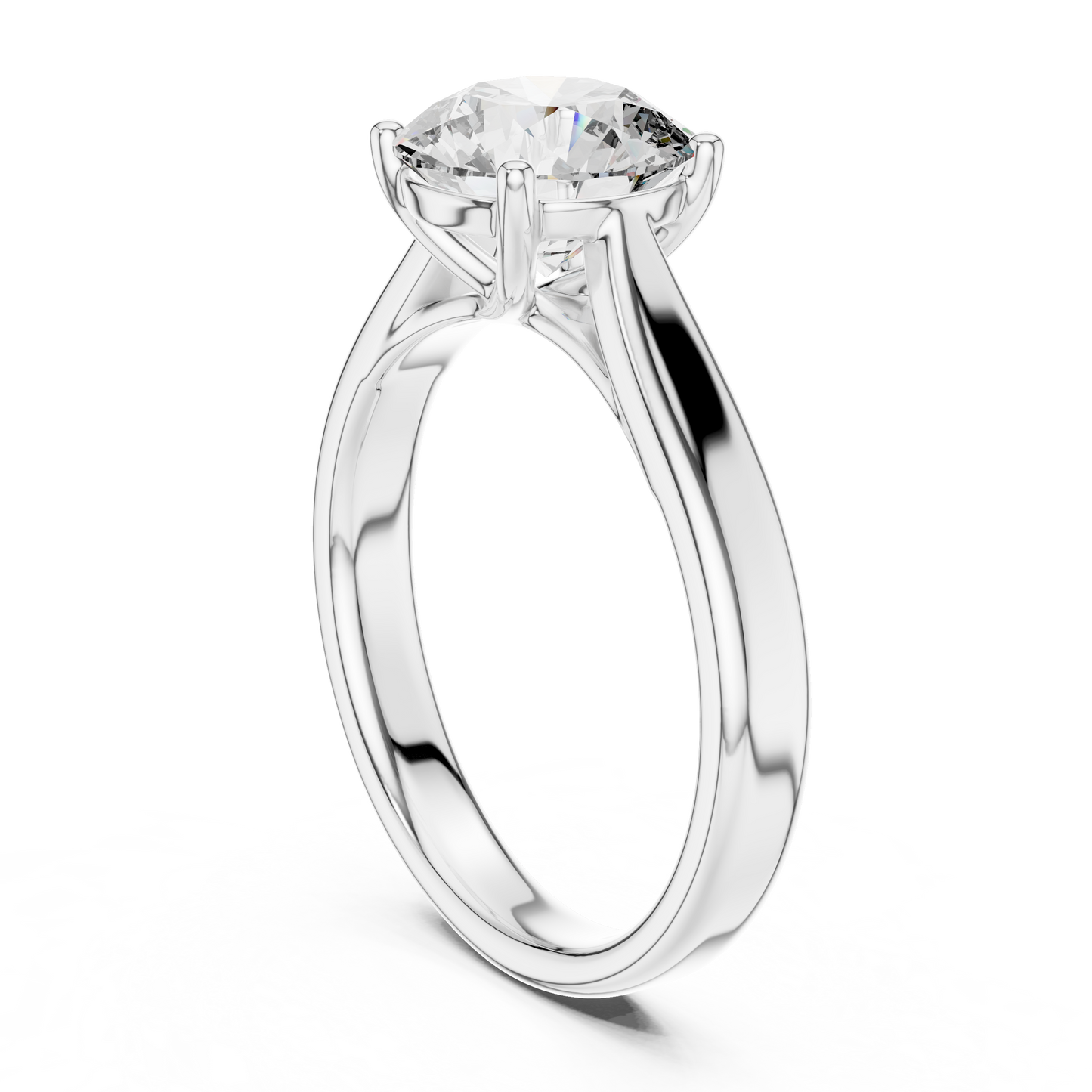 Round Lab Diamond Classic Solitaire Ring