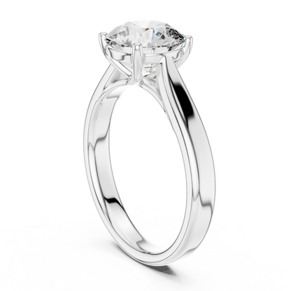 Round Lab Diamond Classic Solitaire Ring