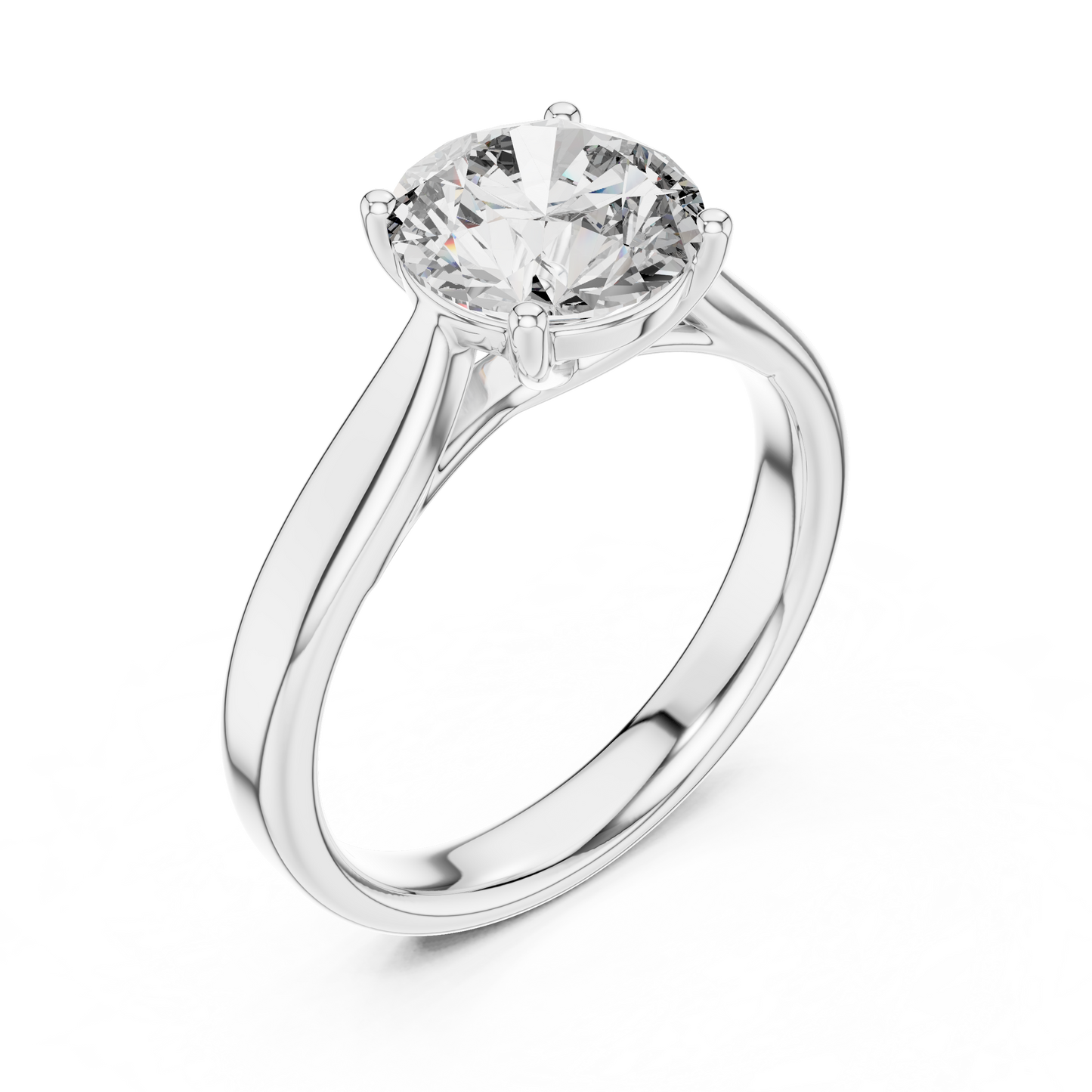 Round Lab Diamond Classic Solitaire Ring