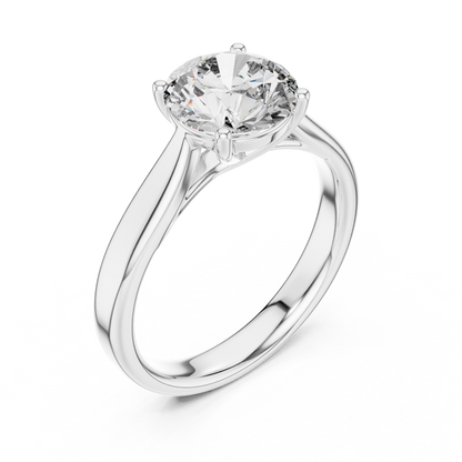 Round Lab Diamond Classic Solitaire Ring