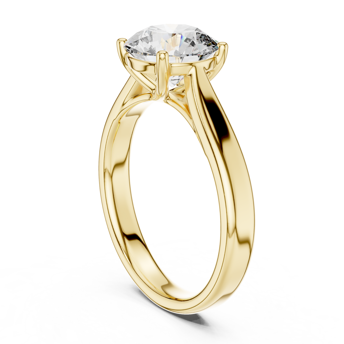 Round Lab Diamond Classic Solitaire Ring