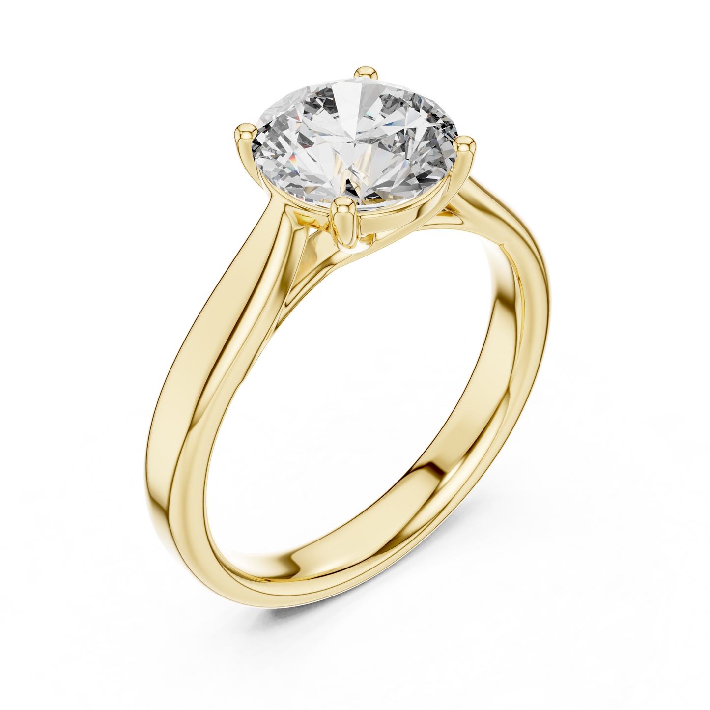 Round Lab Diamond Classic Solitaire Ring