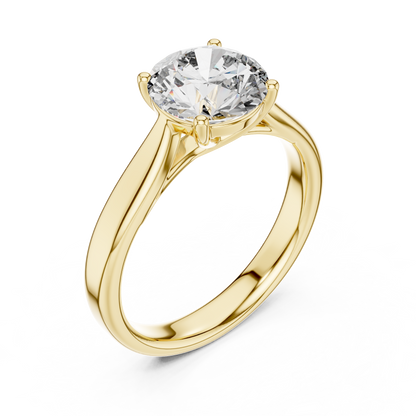 Round Lab Diamond Classic Solitaire Ring