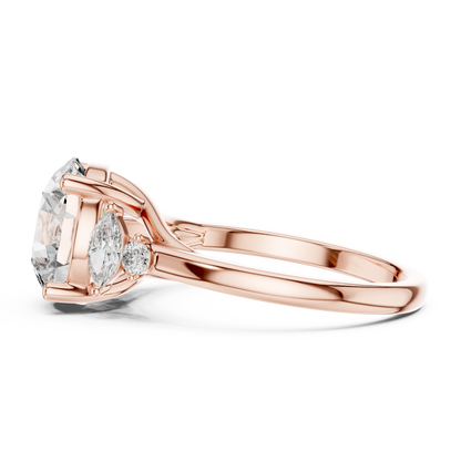 Round Lab Grown Diamond Five Stone Ring