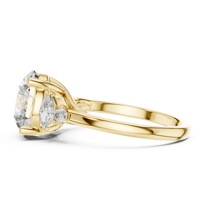 Round Lab Grown Diamond Five Stone Ring