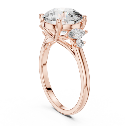 Round Lab Grown Diamond Five Stone Ring