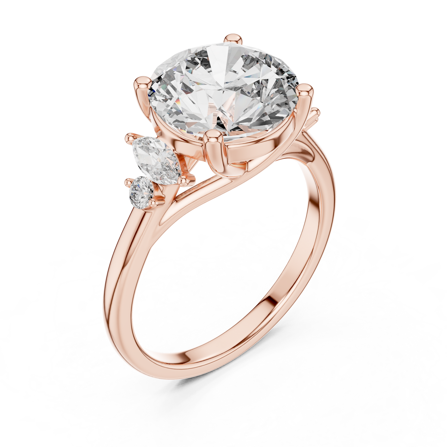 Round Lab Grown Diamond Five Stone Ring