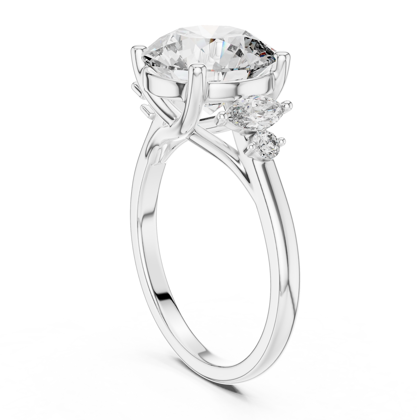 Round Lab Grown Diamond Five Stone Ring