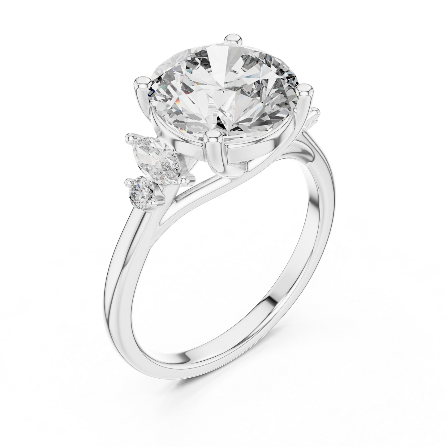 Round Lab Grown Diamond Five Stone Ring