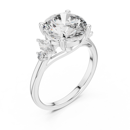 Round Lab Grown Diamond Five Stone Ring