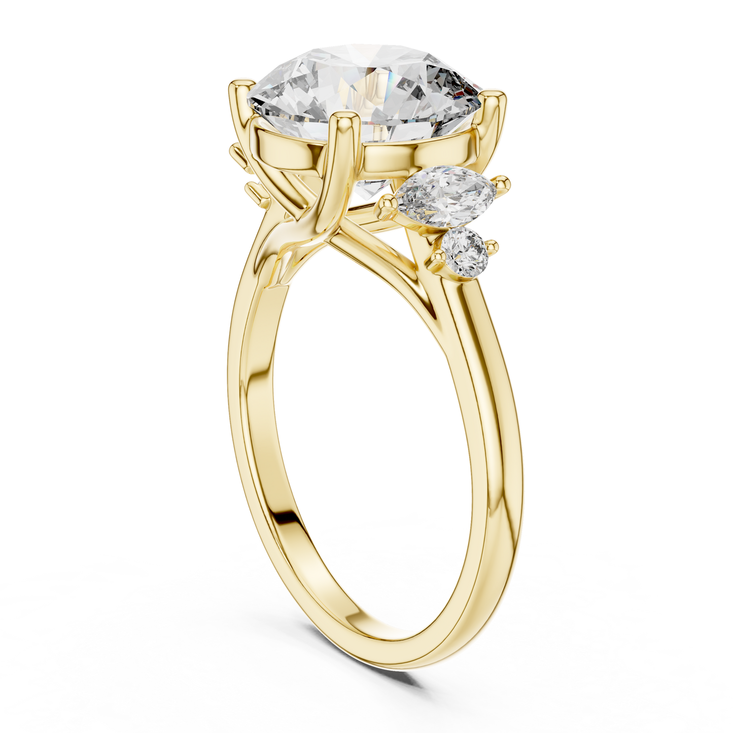 Round Lab Grown Diamond Five Stone Ring