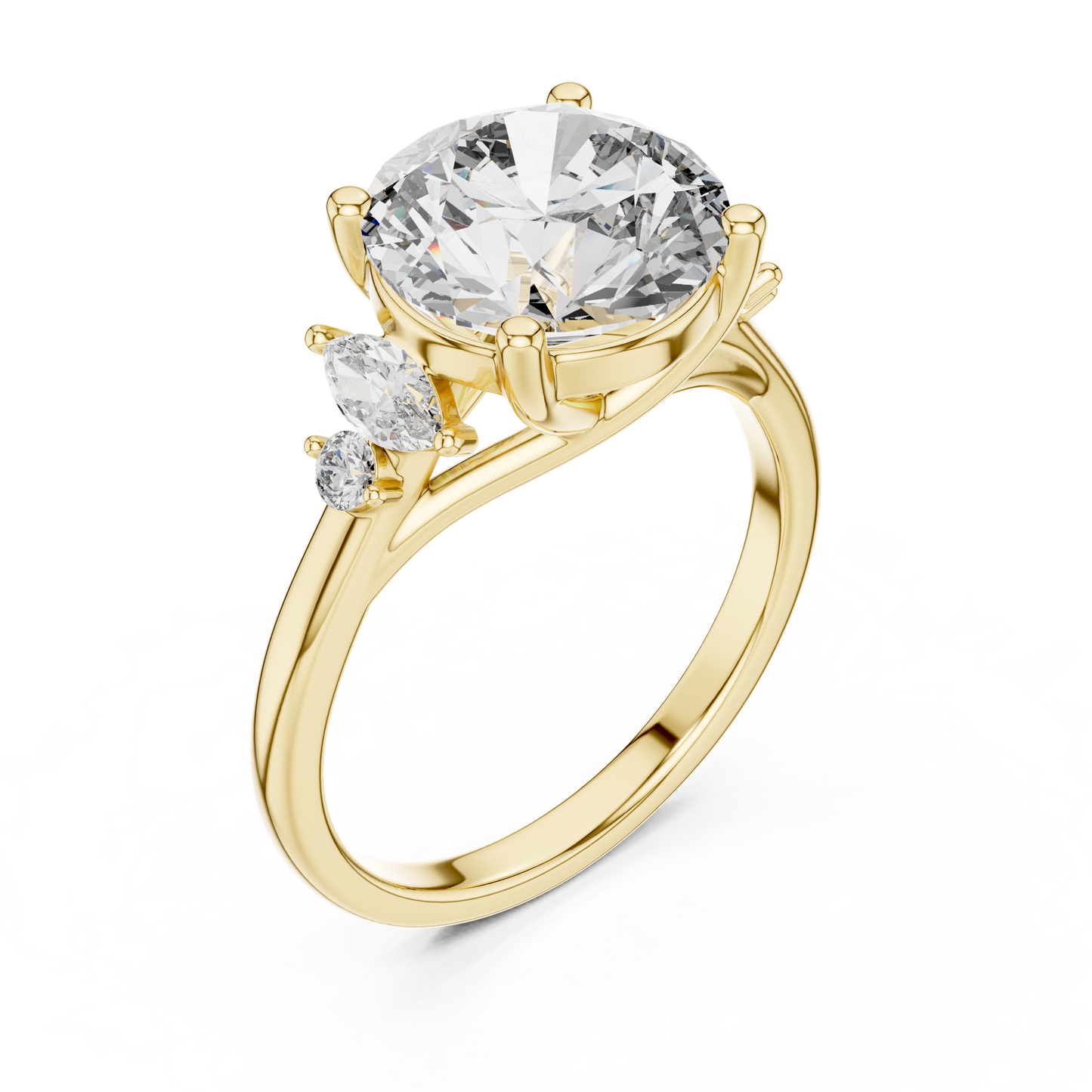 Round Lab Grown Diamond Five Stone Ring