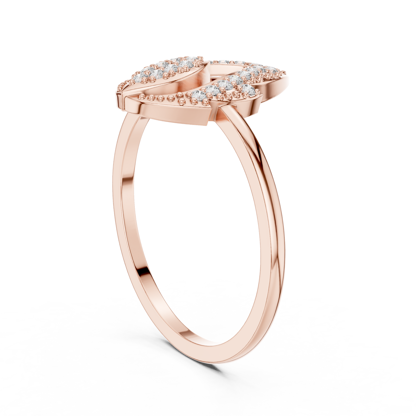 Round Lab Diamond Modern Flame Design Ring in 14k Yellow Gold