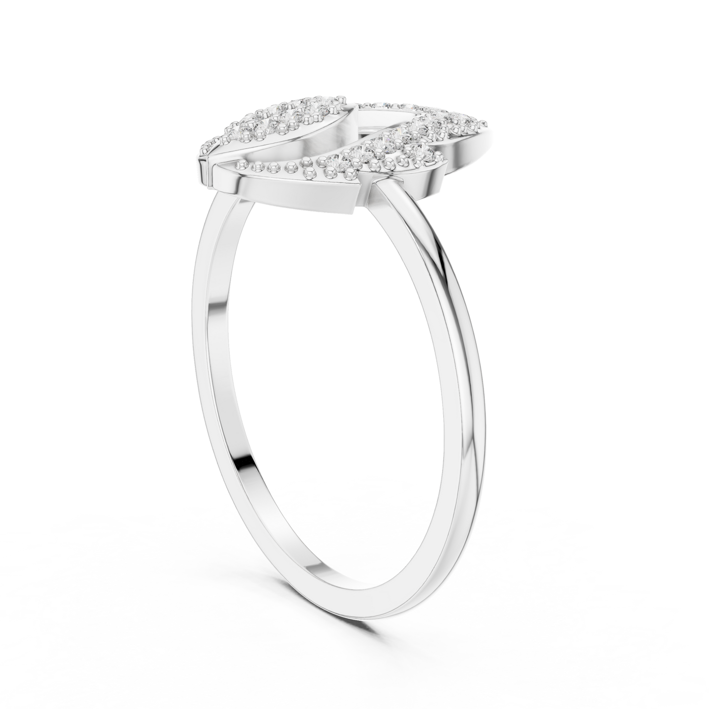 Round Lab Diamond Modern Flame Design Ring in 14k Yellow Gold